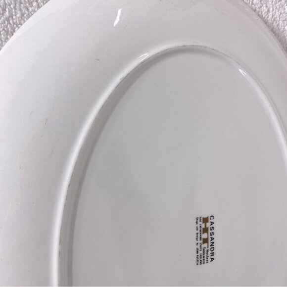 Vintage Cassandra Hostess Tableware MCM Brown Orange Floral Print Oval Platter - Picture 11 of 12